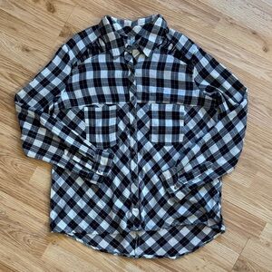 Free People Plaid Button Down Shirt ✨ size M